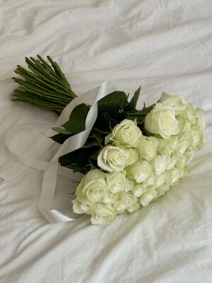 Pristine White Avalanche Roses – Premium Indian Stem